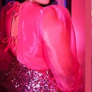 Bow Back Organza Blouse